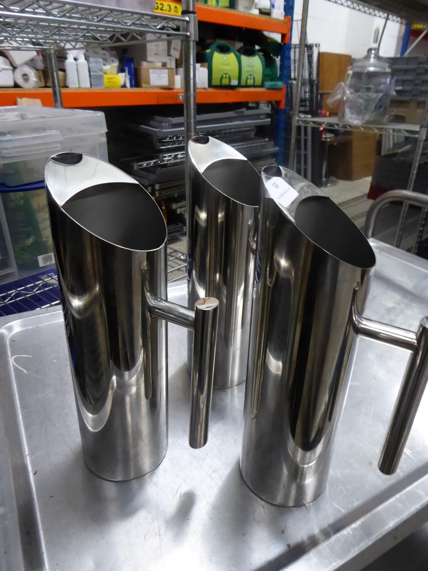 * 3 x large stainless milke jugs - Image 2 of 4