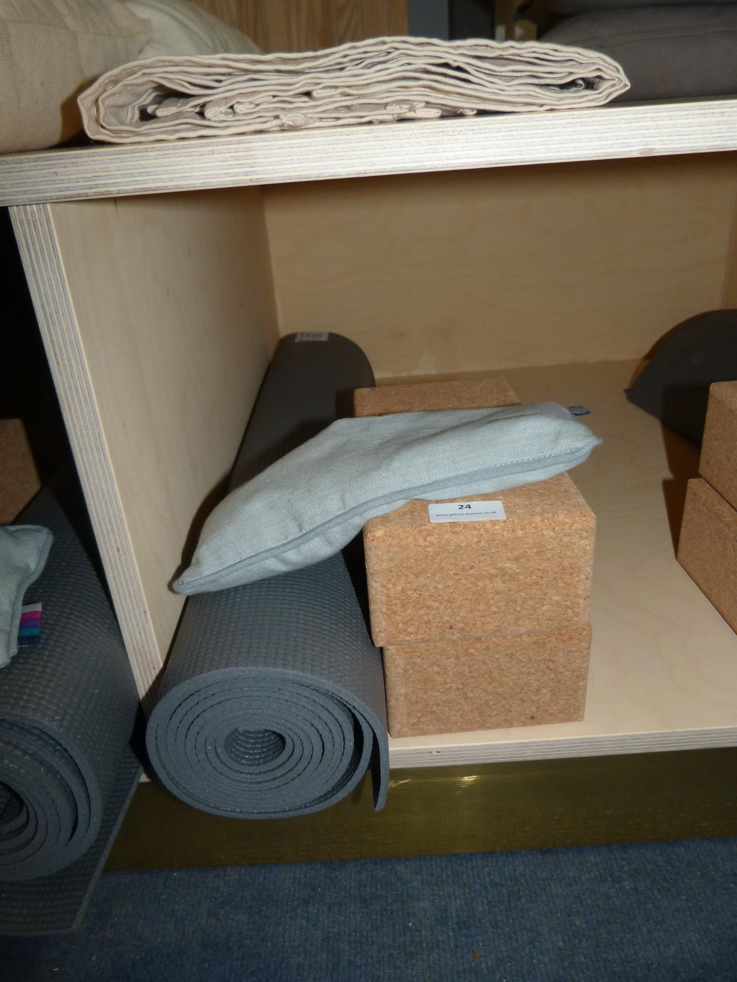 *Yoga Mat, Two Cork Bricks, and a Beanbag