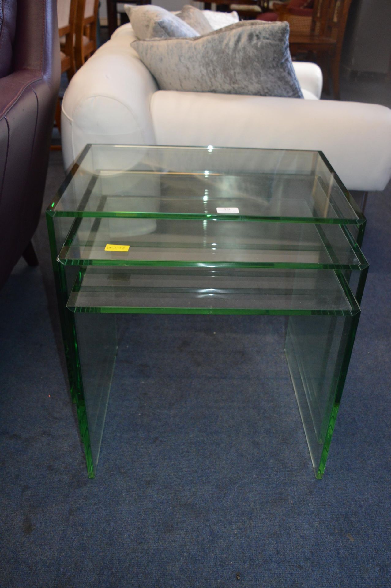 Nest of Three Glass Tables