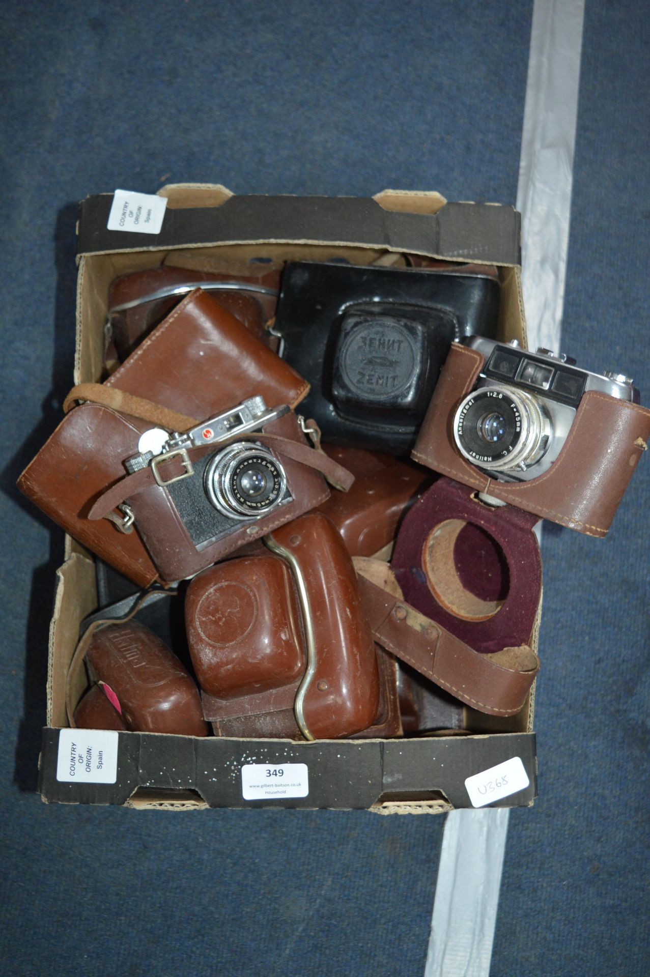 Box of ~15 Assorted Vintage Cameras