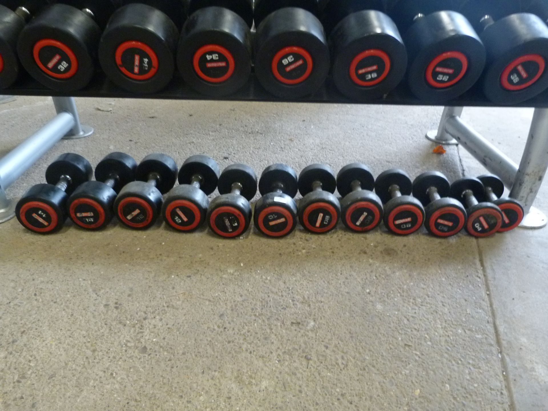 *Six Pairs of Escape Rubber Covered Dumbbells