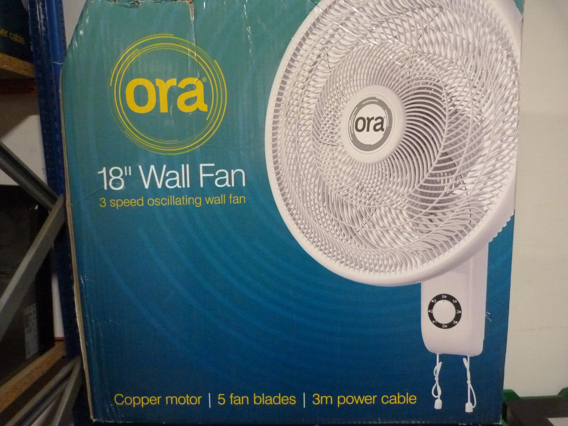 18" Three Speed Oscillating Wall Fan