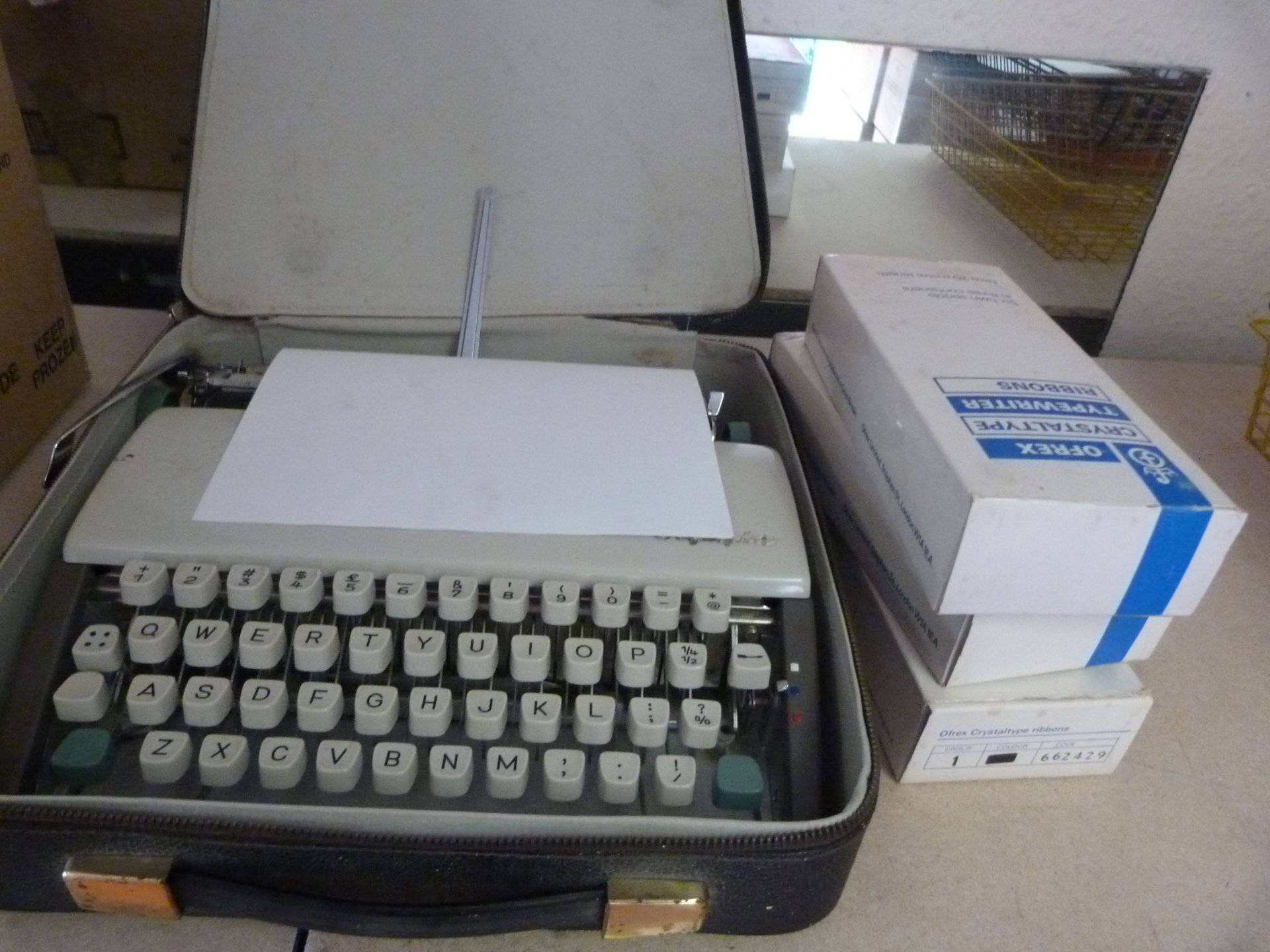 Olympic Typewriter and 3 Boxes of Ribbons