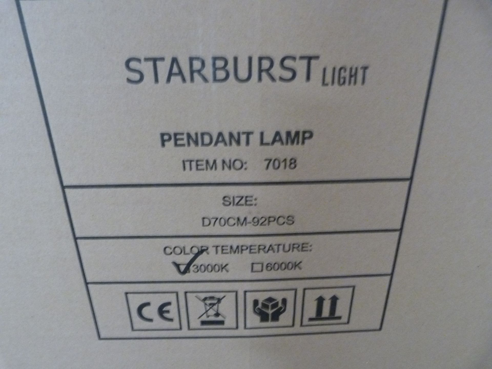 *Starburst Pendant Lamp 7018 - Image 2 of 2