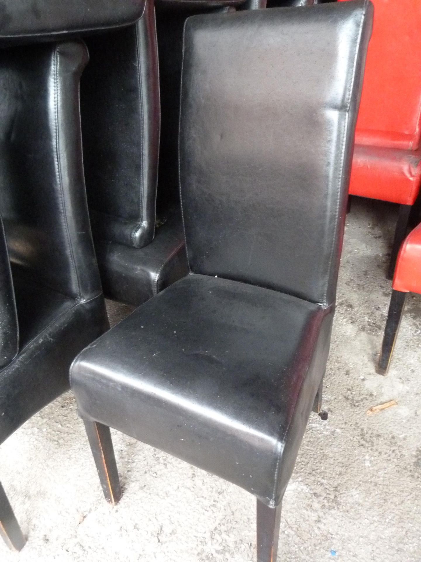 11 Black Upholstered Chairs (worn condition) - Image 2 of 2