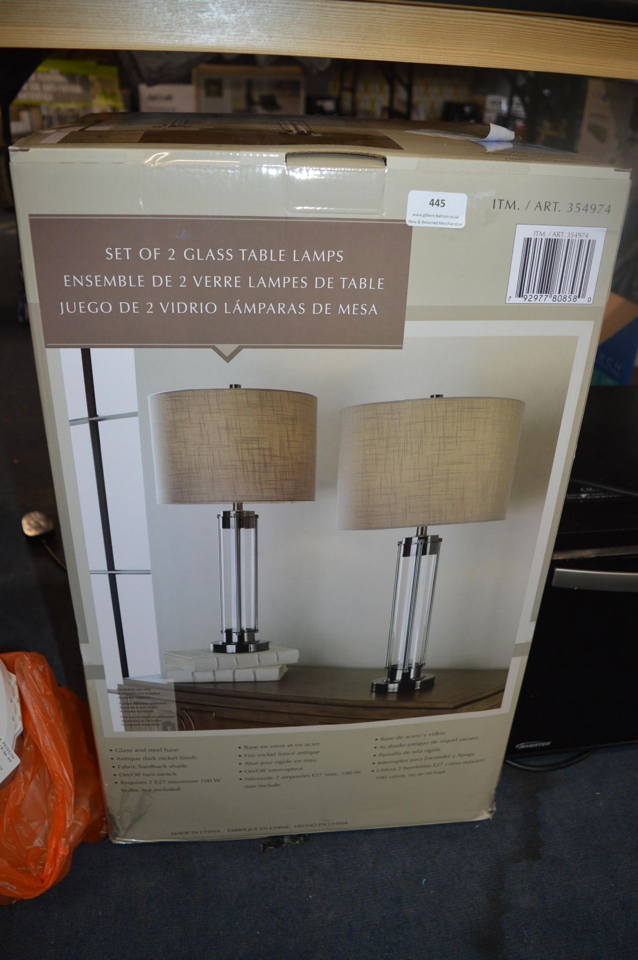 *2pc Glass Table Lamp Set
