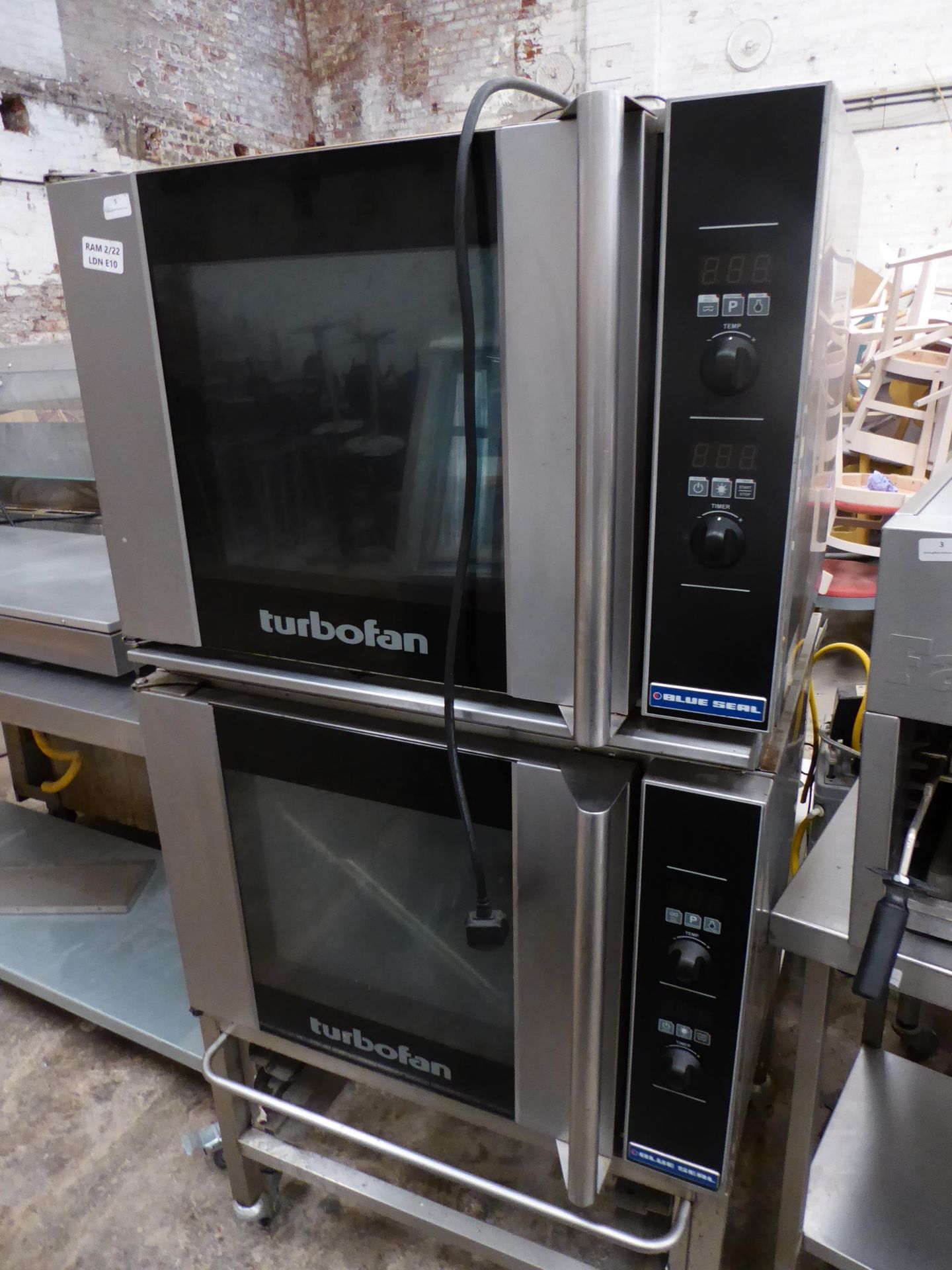 * Blueseal Turbo Fan oven - double stacked on stand with castors 850w x 700d x 1700h - Image 3 of 4