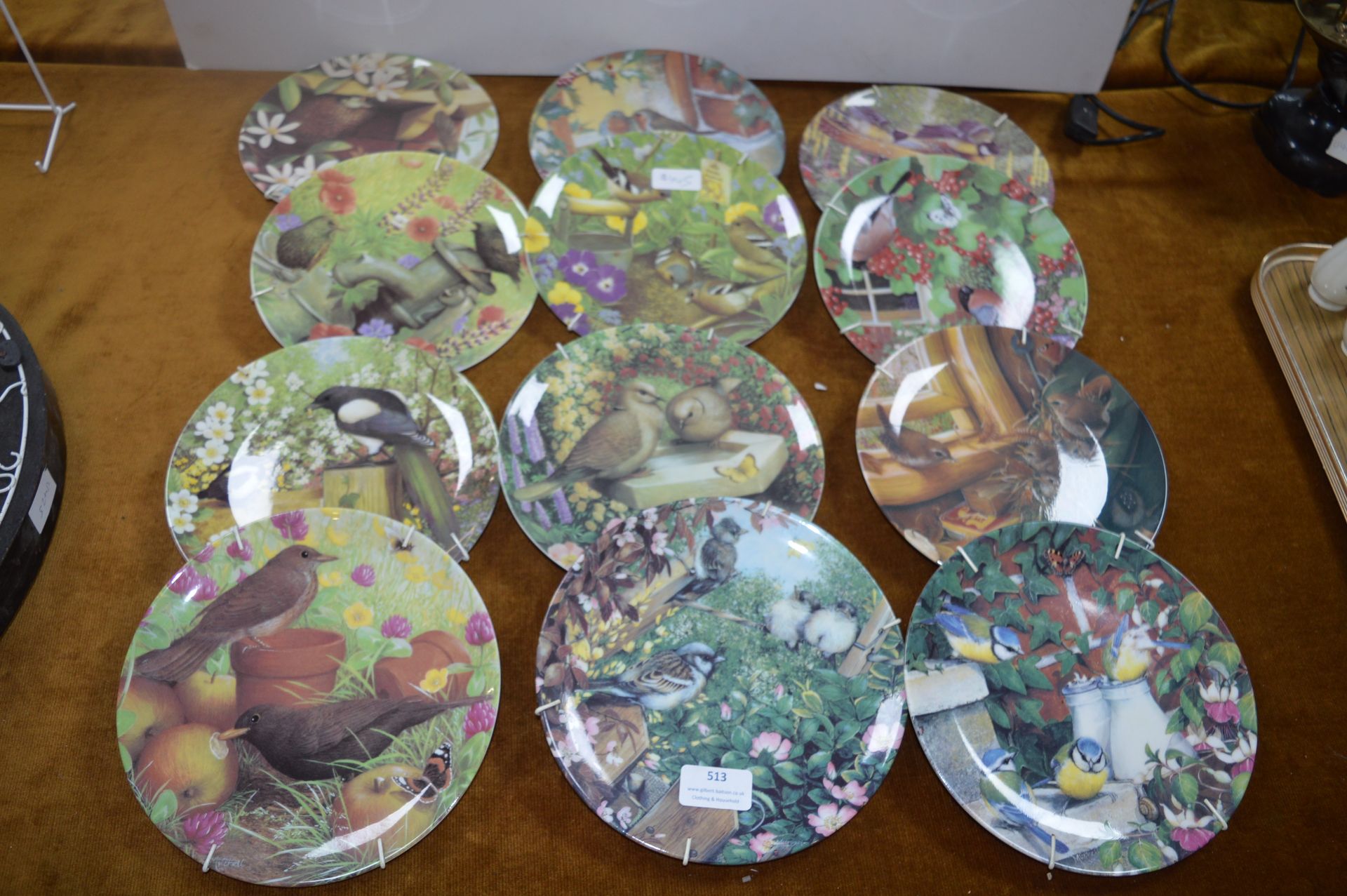 Twelve Coalport Garden Visitors Wall Plates