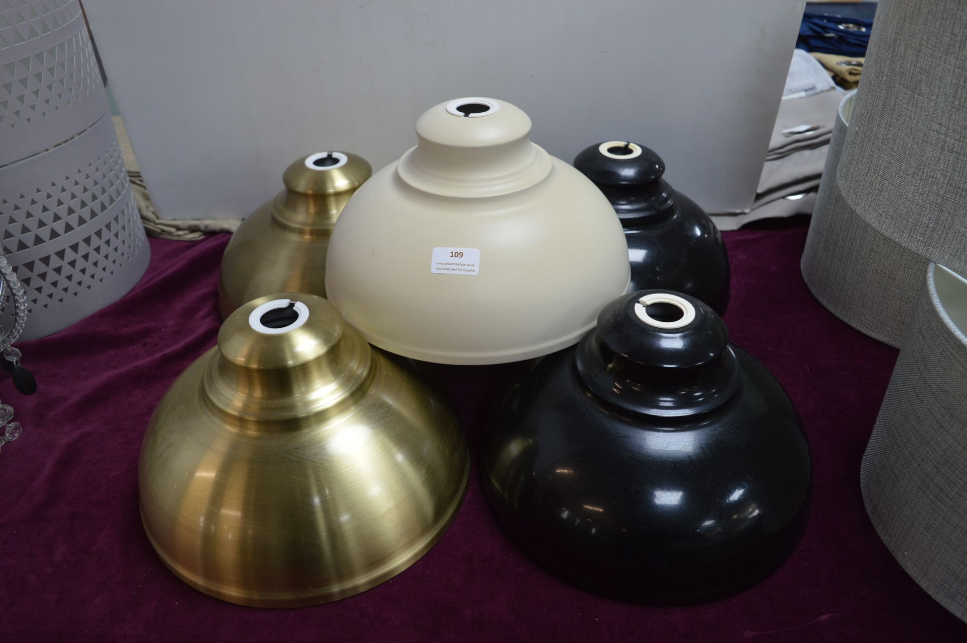 Four Metal Ceiling Light Shades