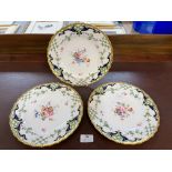 Three Royal Crown Derby Porcelain Plates