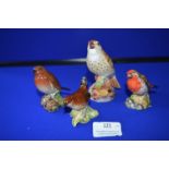 Three Beswick Birds and a Royal Worcester Thrush