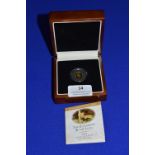 2012 Gold Quarter Sovereign Diamond Jubilee Issue "Elizabeth and the Lion" with Presentation Case