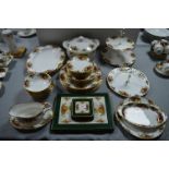 Thirty-Six Pieces of Royal Albert Country Roses; Cake Stands, Dinner Plates Tureen etc.