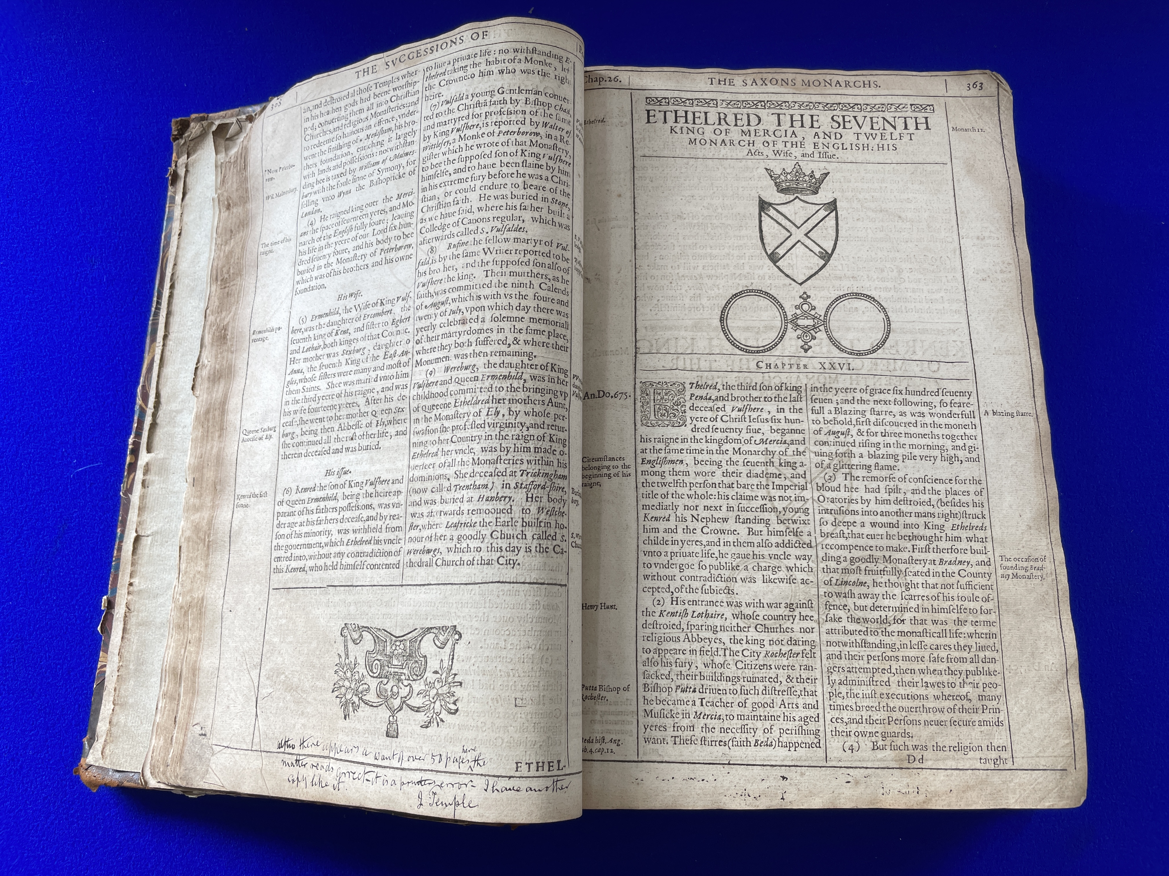 John Speed History of Great Britain Leather Bound Volume 2nd Edition 1623 - Image 3 of 5