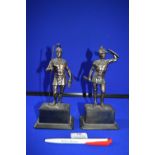 Two Spelter Roman Gladiators