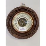 Barometer in Carved Mahogany Frame