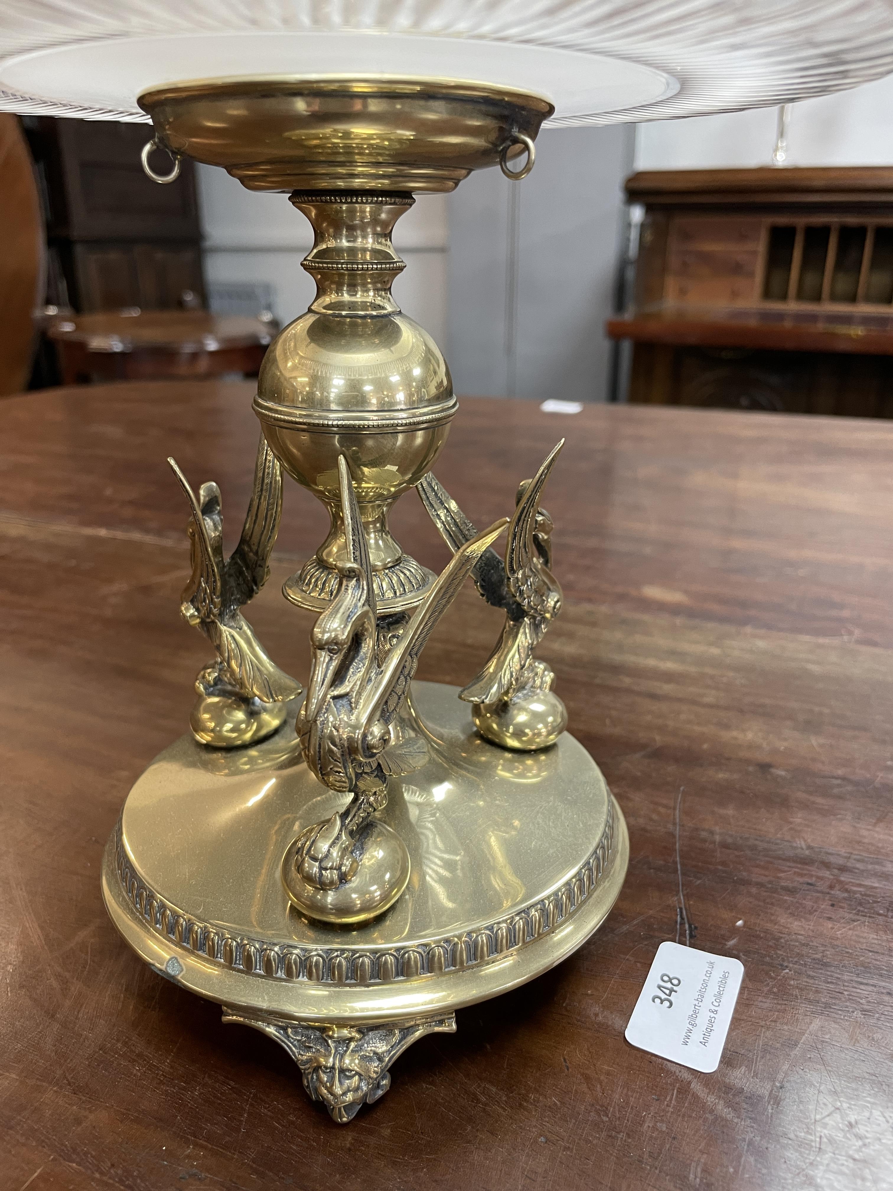 Silver Plate Epergne with Etched Glass - Image 3 of 3