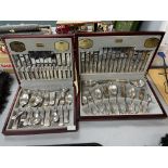 Two Viners Silver Plated Cutlery Canteens King's Royale 34pc and 58pc