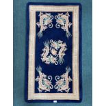 Small Modern Chinese Style Blue Rug