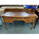 Edwardian Mahogany Writing Desk with Leather Insert Top