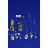 Silver Lockets, Pendants, Chains, Vesta Case, and Sekonda Wristwatch etc.