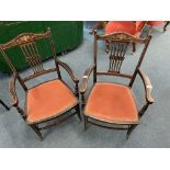 Pair of Inlaid Carver Chairs