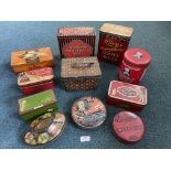 Toffee Tins Including Palmer's, and Needler's of Hull etc.