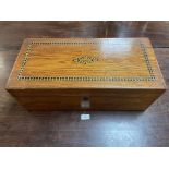 Large Victorian Inlaid Pine Writing Slope