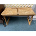 1960's Beechwood Double School Desk