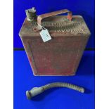 Vintage 2 Gallon Petrol Can with Spout