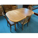 1960's G-Plan Teak Extending Dining Table with Four Matching Chairs