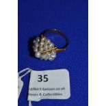 Continental Gold Ring with Seed Pearls Size: Q