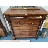Victorian Mahogany Veneers Scotch Chest with Barley Twist Supports