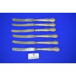 Six Silver Handled Butter Knives