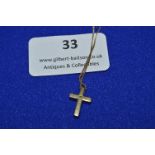 9k Gold Crucifix and Chain ~1.8g