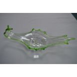 Retro Green Glass Fruit Bowl