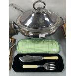 Great Central Railway Silver Plate Tureen plus Ladle and EPNS Carving Set