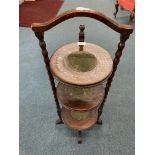 Edwardian Bobbin Turner Oak Folding Cake Stand