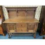 Edwardian Oak Hight Backed Sideboard