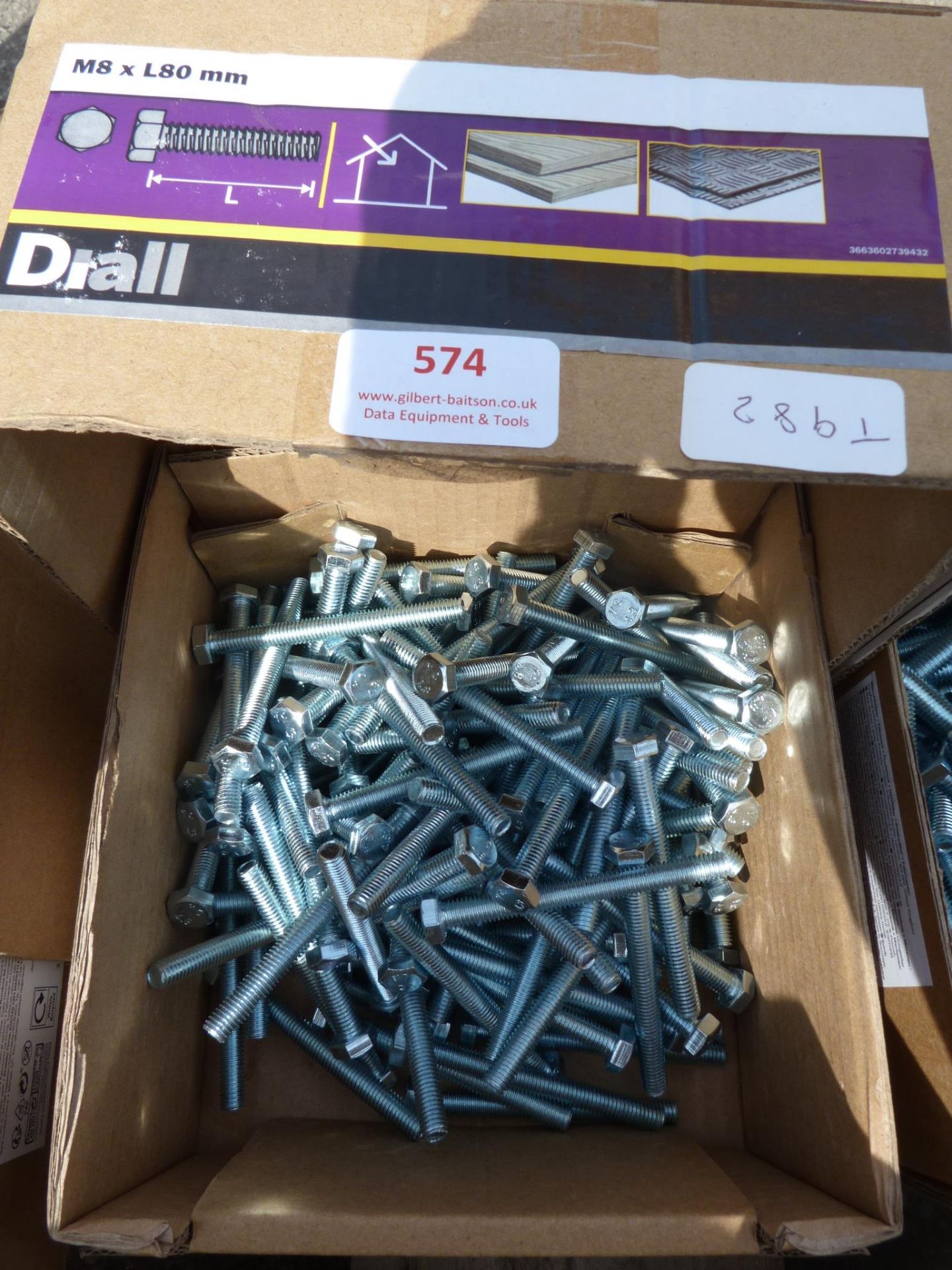 4kg of M8xL80mm Diall Hex Bolts
