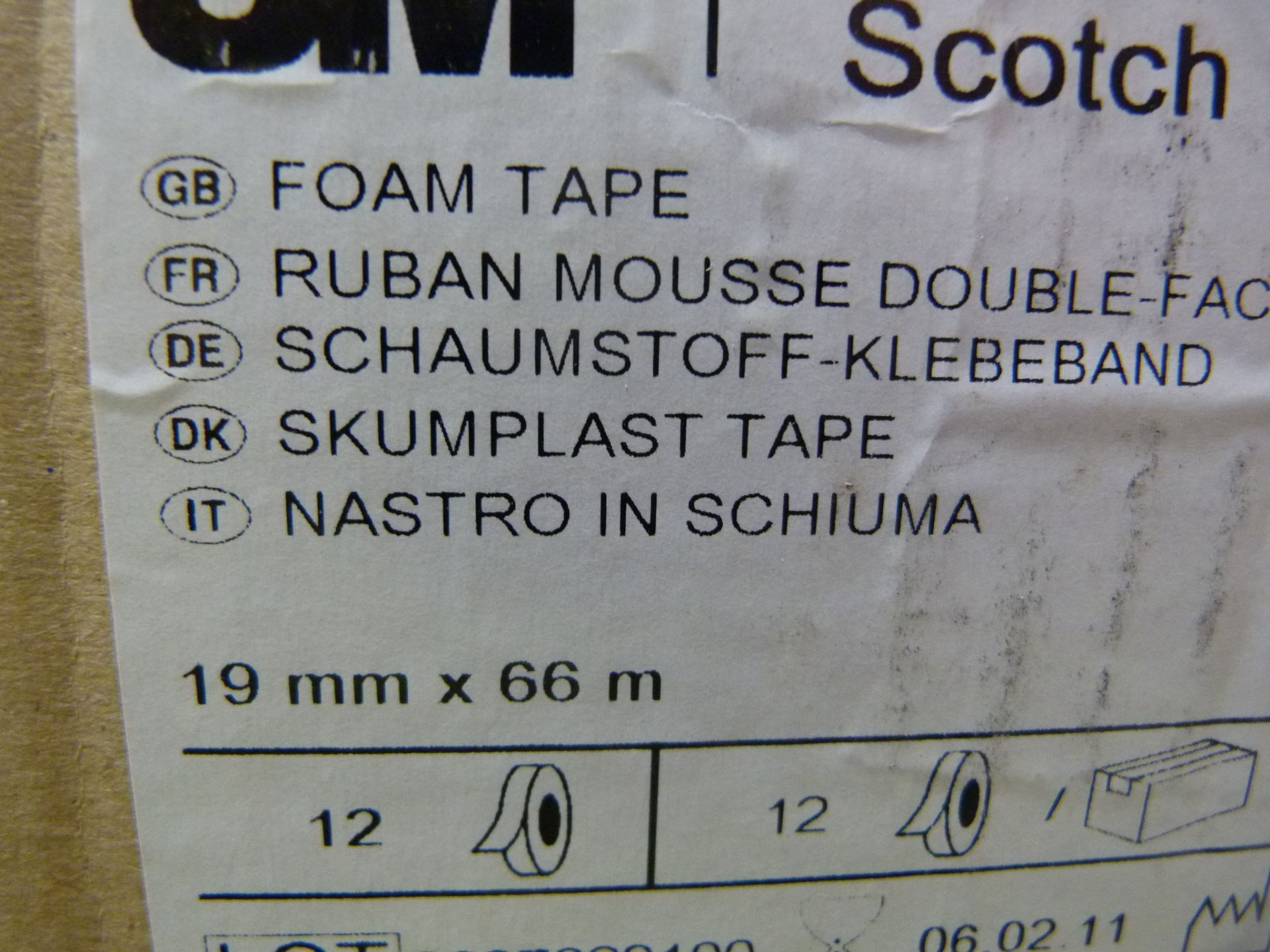 *7 19mm x 60m Rolls of Foam Tape - Image 2 of 2