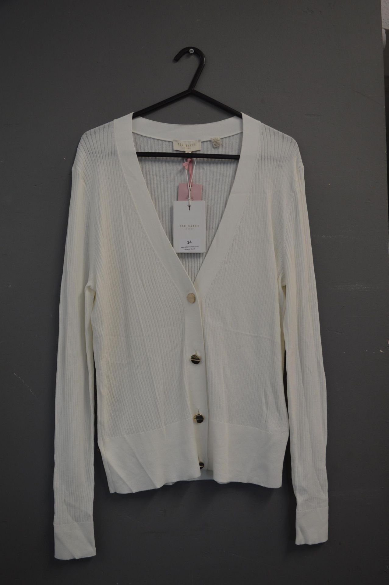 Ted Baker Button Through Ivory Cardigan Size: 4