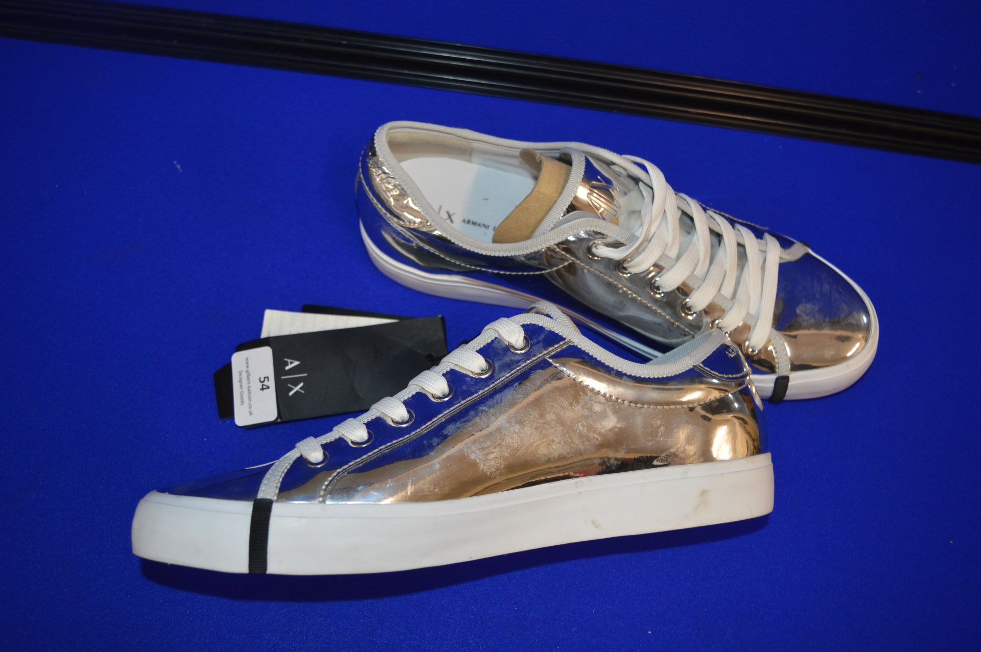 Armani Exchange Low Cut Silver Sneakers Size: 8.5 - Image 2 of 2