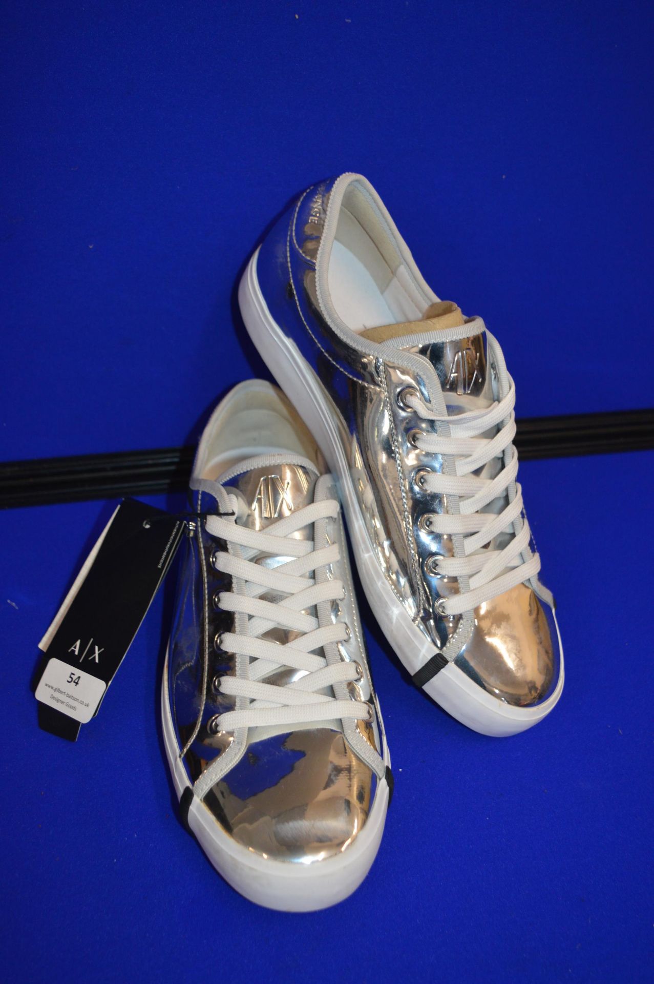 Armani Exchange Low Cut Silver Sneakers Size: 8.5