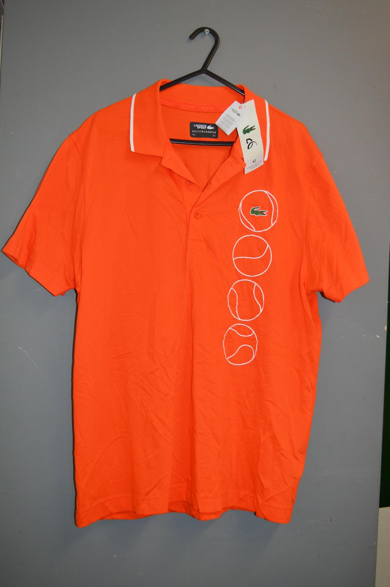 Lacoste Sport Novak Djokovic Orange Polo Shirt Siz