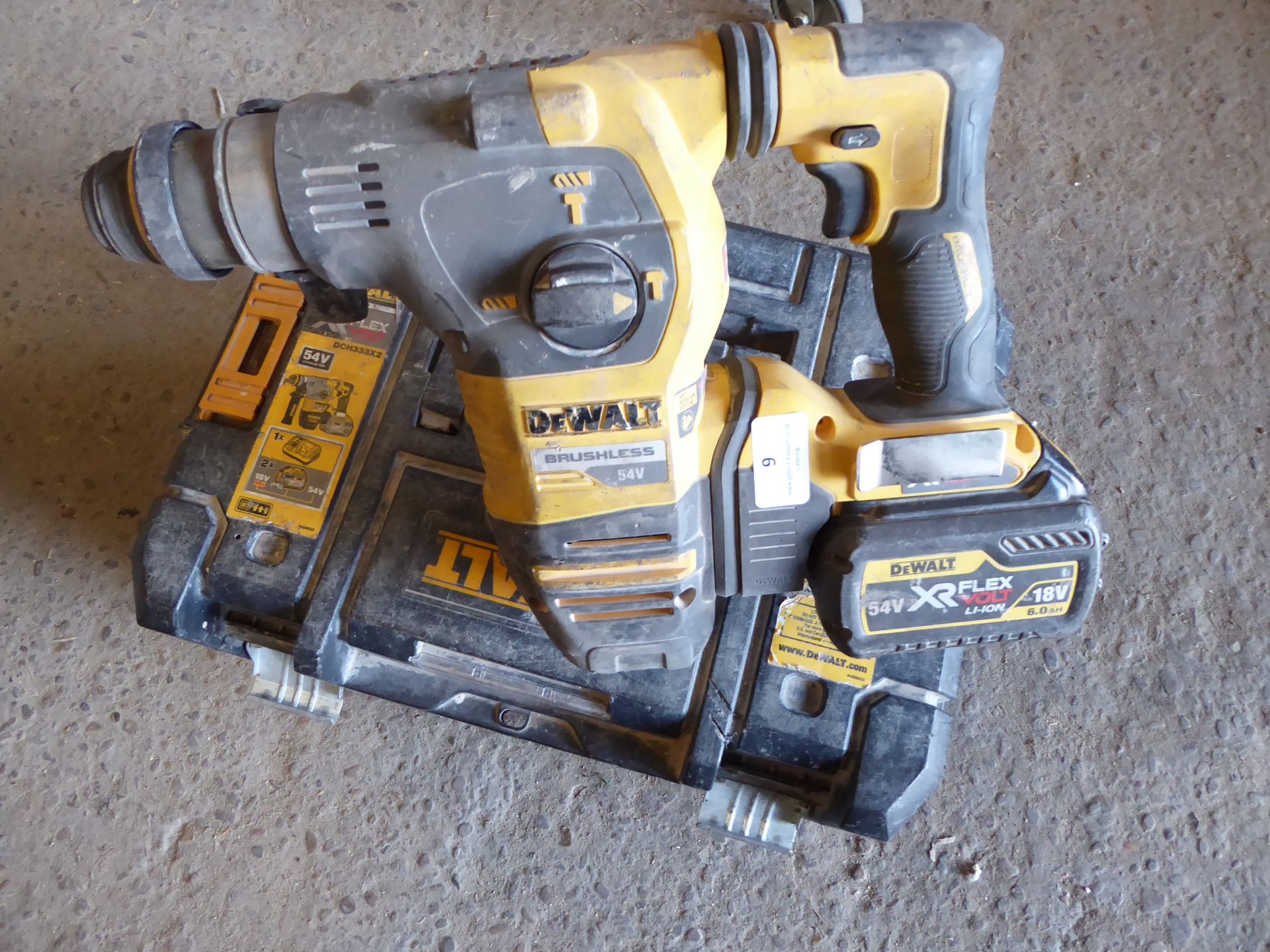 * DeWalt DCH333 54v cordless brushless SDS hammer drill with battery