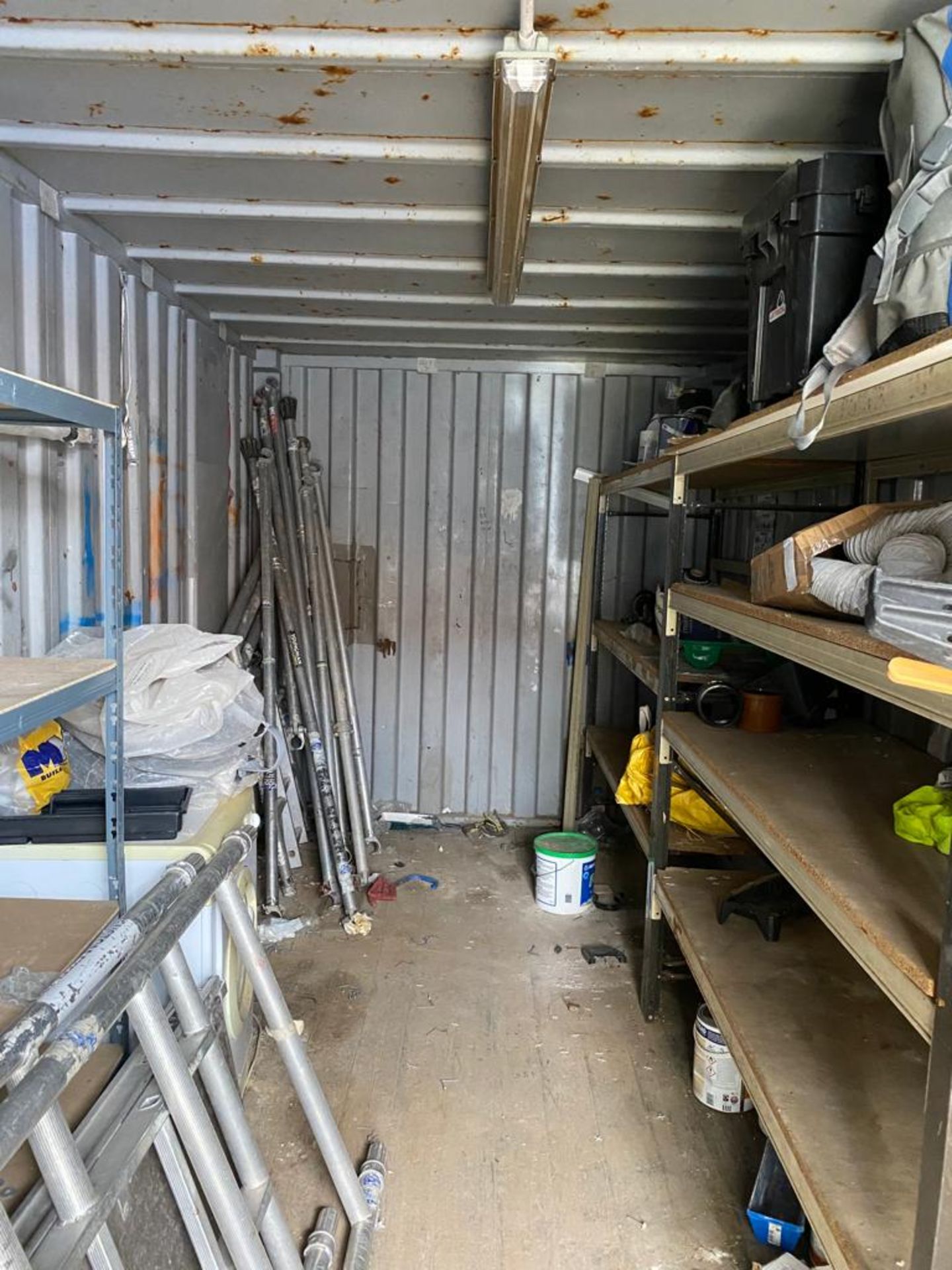 * 20ft shipping container with internal storage racking, dry and secure - Image 2 of 4