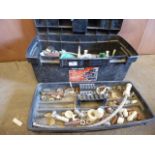 * Black and decker tool box containing plumbing accessories