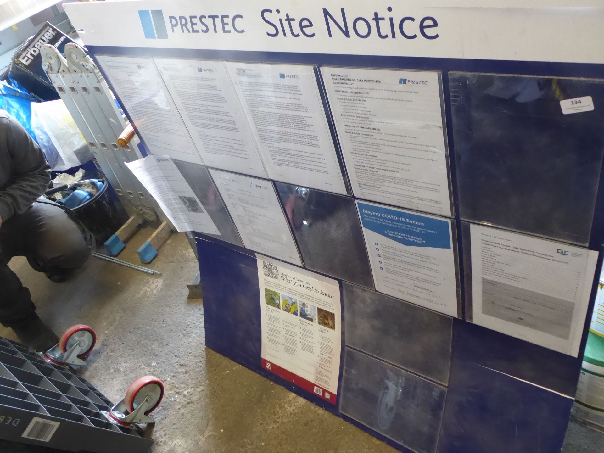 * Large site board complete with A4 holders, H&S poster