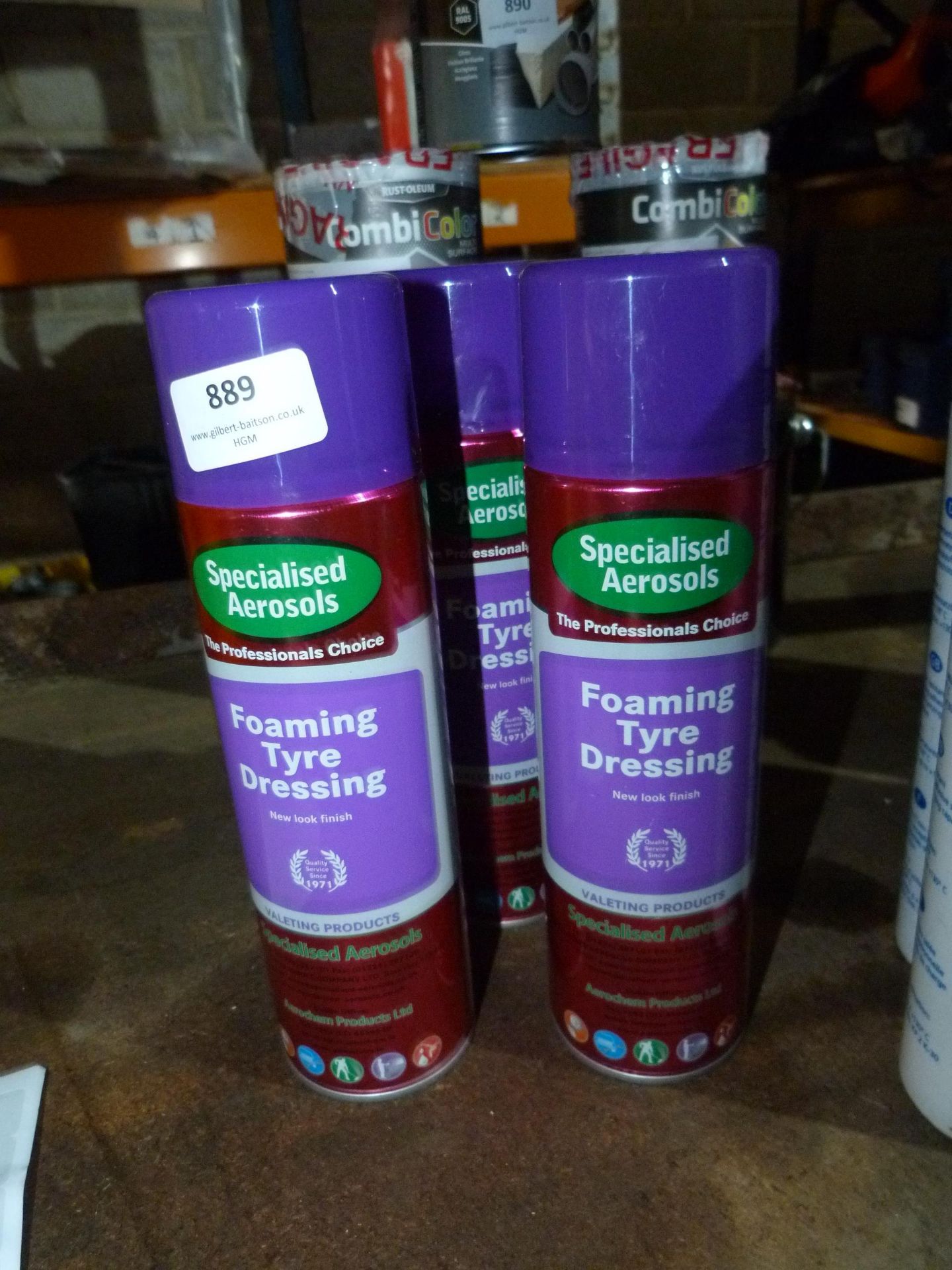 *Three Tins of Foaming Tyre Dressing